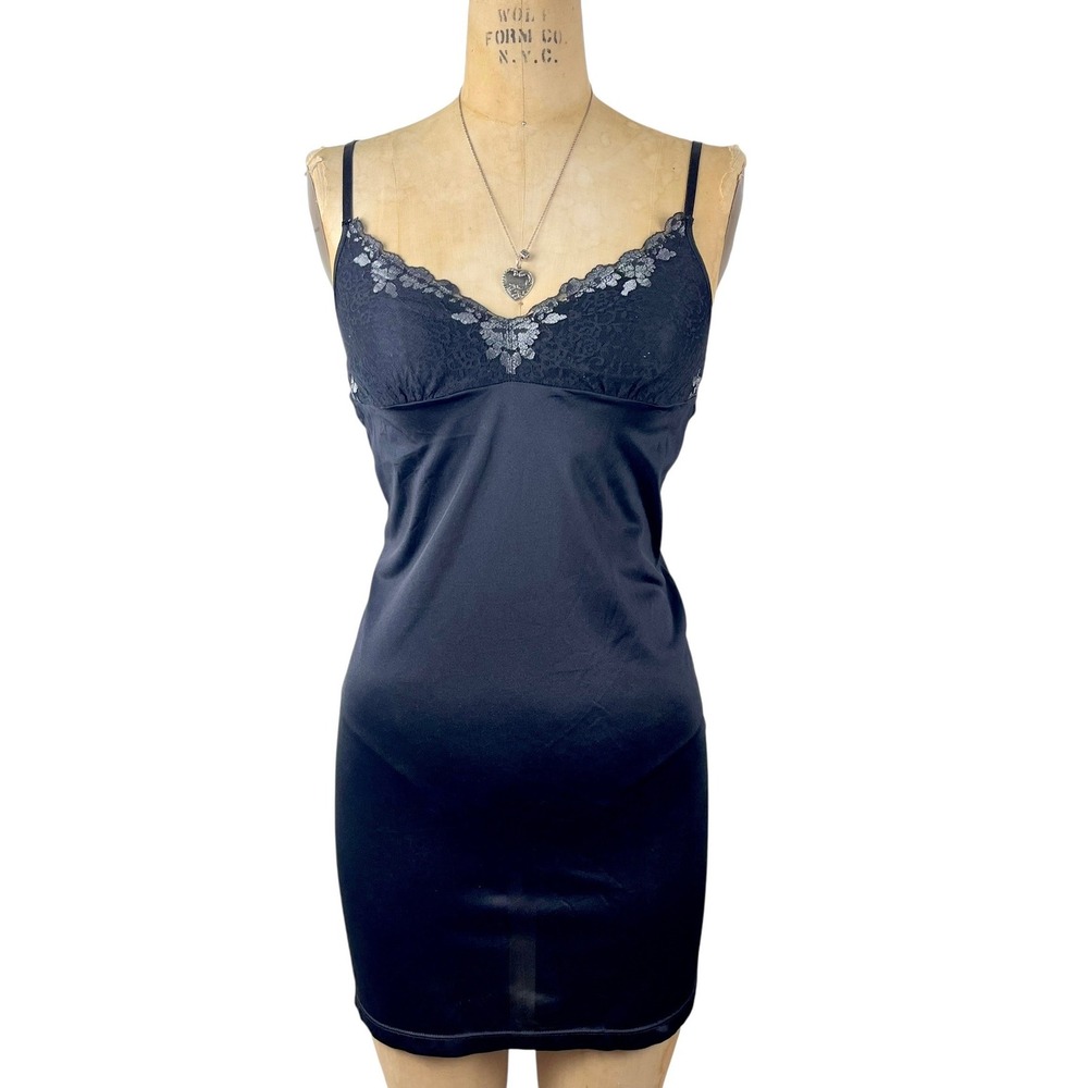 Coquette Romantic‎ Slip Dress Lace Trim Whimsygoth Gothic Boudoir Size Small